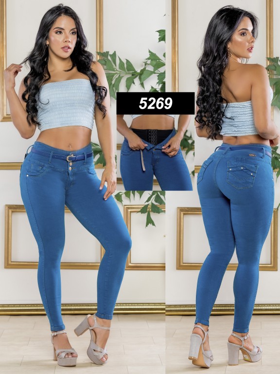 Jeans Levantacola Colombiano Con Faja 